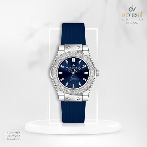 ساعة نسائية مطاط (سيلكون) بتصميم مميز وعصري وبلون...