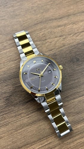 ساعة رجالية انديرا استيل بلون ذهبي و فضي