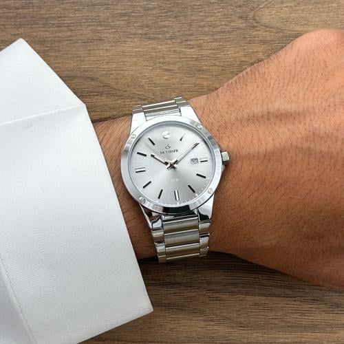 ساعة رجاليه ديفوشي ملفته بلون فضي