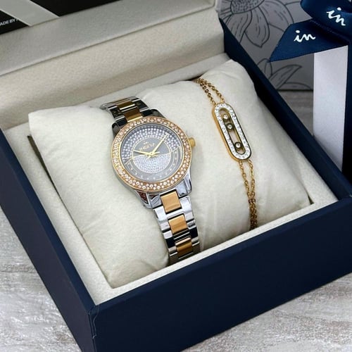 طقم ساعة وإسوارة نسائية فاخرة – انديرا