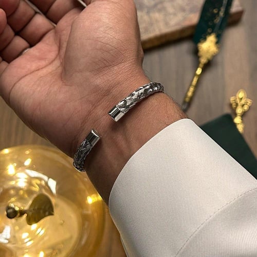 طقم نيلوفر الرجالي – ساعة ديفوشي وسوار استيل فاخر
