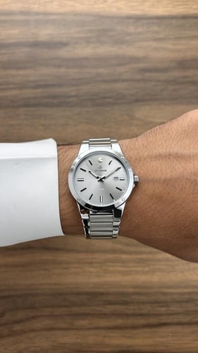 ساعة رجاليه ديفوشي ملفته بلون فضي