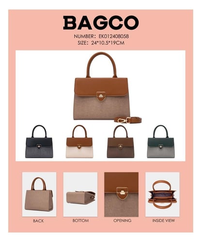 شنطة يد نسائية جلد بني من BAGCO – تصميم متفرد