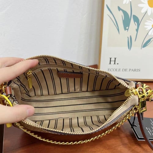 شنطة نسائية بـأحزمه متنوعة - لون بيج