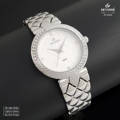 ساعة نسائية ديفوشي استيل بلون فضي