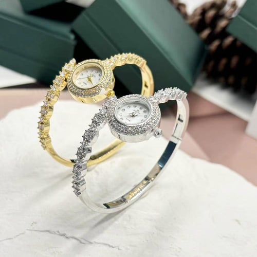 ساعة نسائية فاخرة مرصعة بفصوص الزركون - مثالية للم...