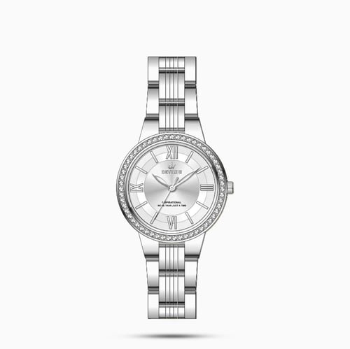 ساعة نسائية ديفوشي استيل بلون فضي