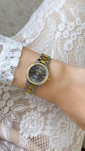 ساعة نسائية ديفوشي استيل بلون فضي و ذهبي