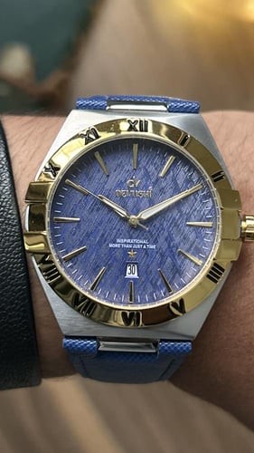 ساعة رجاليه جلد ديفوشي ملفته بلون كحلي