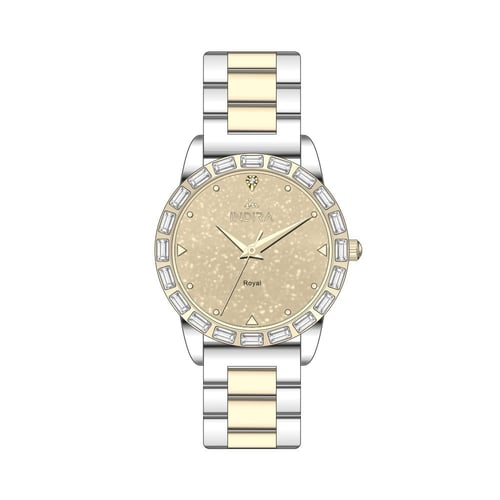 ساعة نسائية انديرا استيل بلون فضي و ذهبي