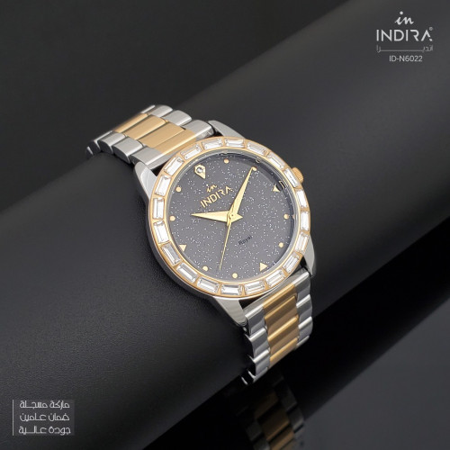 ساعة نسائية انديرا استيل بلون فضي و ذهبي