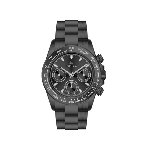 ساعة رجالية انديرا استيل بلون اسود