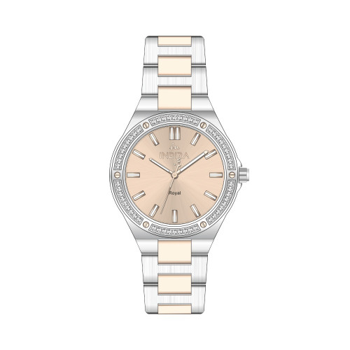 ساعة نسائية انديرا استيل بلون فضي و روز قولد