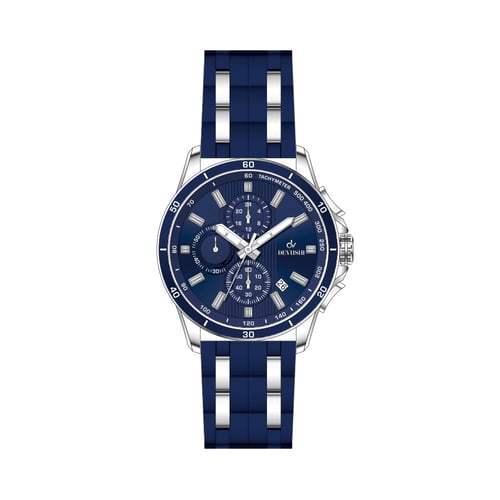 ساعة رجالية ديفوشي ربل و استيل بلون كحلي و فضي