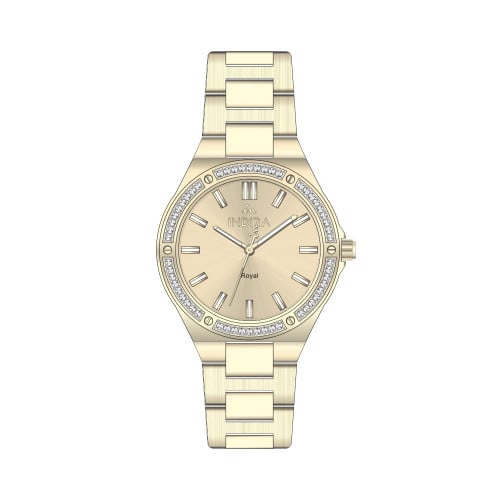 ساعة نسائية انديرا استيل بلون ذهبي