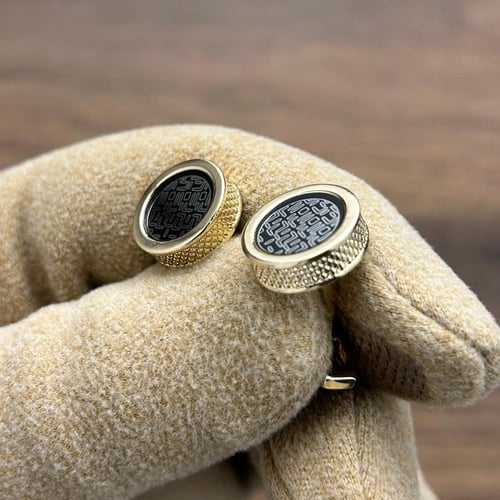 طقم ساعة رجالي بلون ذهبي و فضي