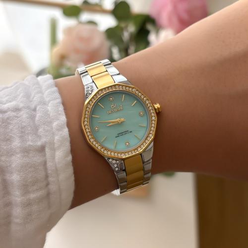 ساعة ديفوشي نسائية استيل ذهبي وفضي