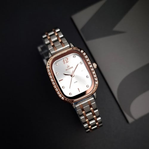 ساعة نسائية ديفوشي استيل بلون فضي و نحاسي