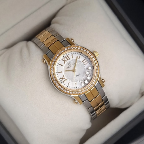 ساعة نسائية انديرا استيل بلون فضي و ذهبي