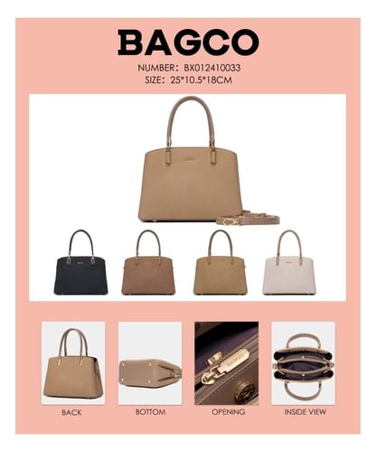 شنطة يد نسائية جلد بيج من BAGCO – تصميم كلاسيكي ان...