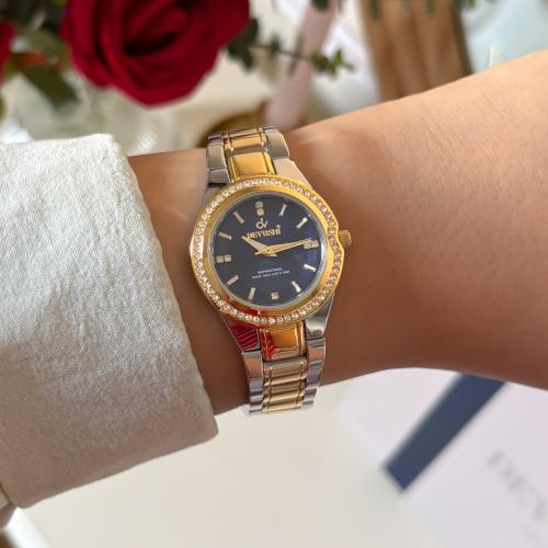 ساعة ديفوشي نسائية استيل ذهبي وفضي