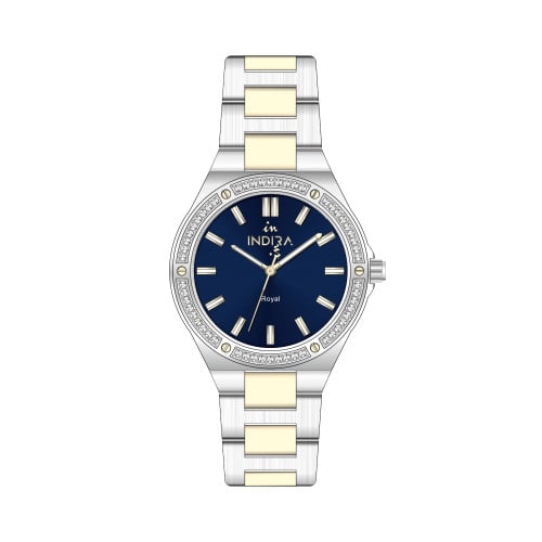 ساعة نسائية انديرا استيل بلون فضي و ذهبي