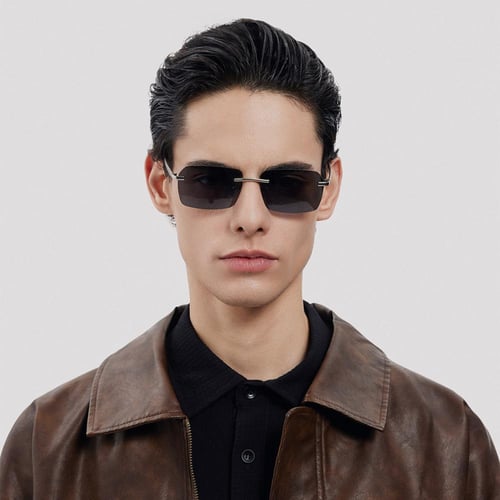 نظارات شمسية رجالية تصميم انيق - لون اسود( فضي )