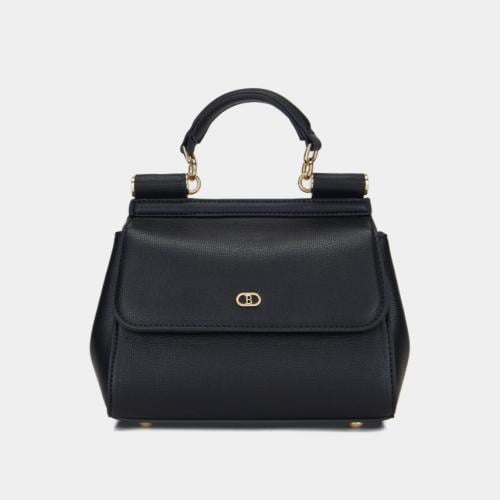 شنطه يد نسائي جلد بتصميم أنيقة بلون اسود