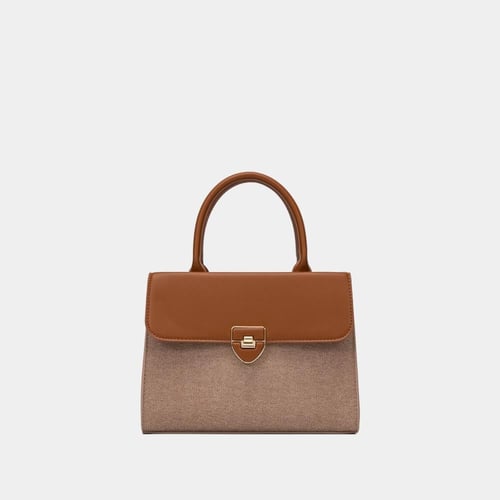 شنطة يد نسائية جلد بني من BAGCO – تصميم متفرد