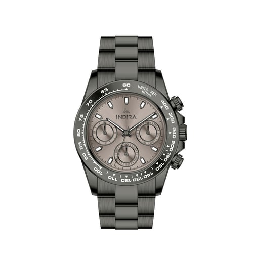 ساعة رجالية انديرا استيل بلون رمادي