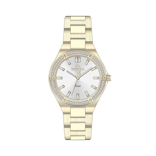 ساعة نسائية انديرا استيل بلون ذهبي