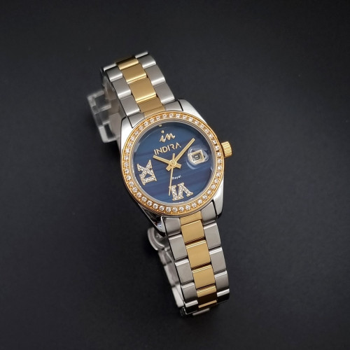 ساعة نسائية انديرا استيل بلون فضي و ذهبي