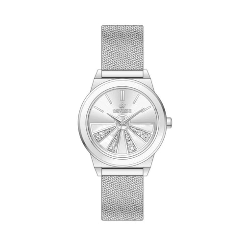ساعة نسائية ديفوشي شبكي بلون فضي