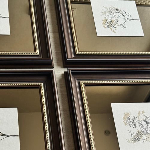 مجموعه من 4لوحات مرايا بني مقاس الوحده 50/50 اللوح...