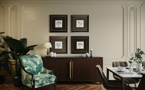 مجموعه من 4لوحات مرايا بني مقاس الوحده 50/50 اللوح...