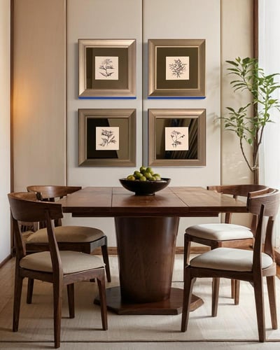 مجموعه من 4لوحات مرايا بني واطار كلاسيك. مقاس الوح...