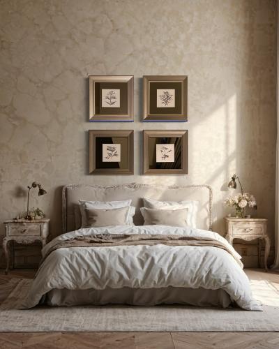 مجموعه من 4لوحات مرايا بني واطار كلاسيك. مقاس الوح...