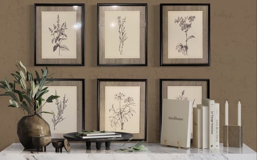 مجموعه من 6لوحات مع اطار واكريليك مقاس كل لوحه 50:...