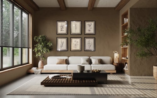 مجموعه من 6لوحات مع اطار واكريليك مقاس كل لوحه 50:...