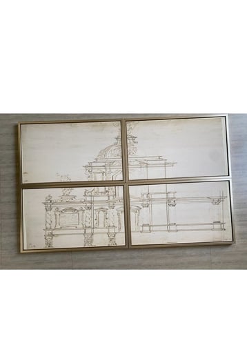 مجموعه من 4لوحات المقاس الكلي لها ارتفاع 105وعرض ١...