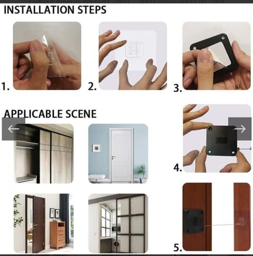 قفل باب بمستشعر تلقائي بدون ثقب مع سهولة التركيب