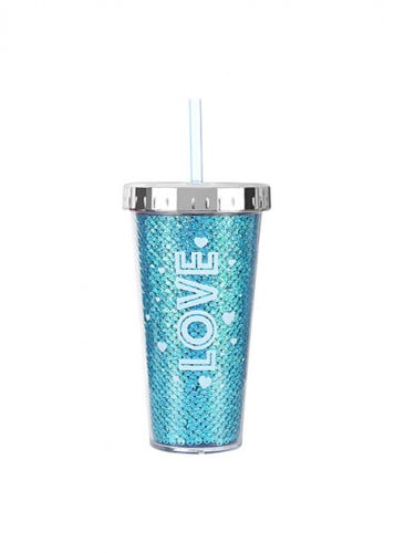 كاس مع مزاز - 420مل - 22x9 سم