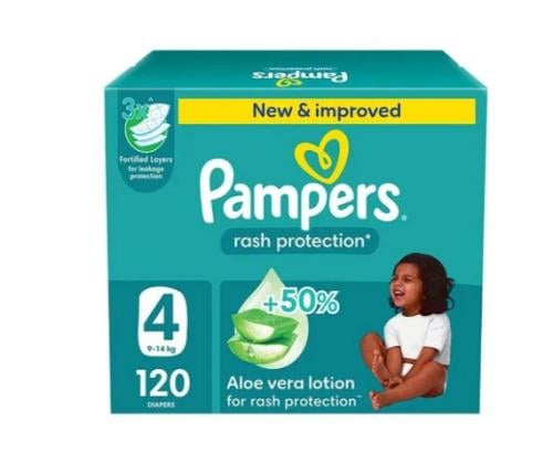 بامبرز صندوق جامبو رقم 4-96حبة