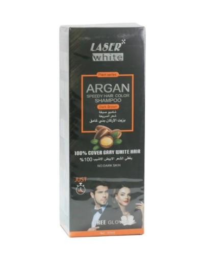Laser White Hair Dye Shampoo with Argan Oil Dark B...