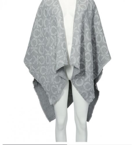 وشاح نسائي من كالفن كلاين وجهين لون رمادي