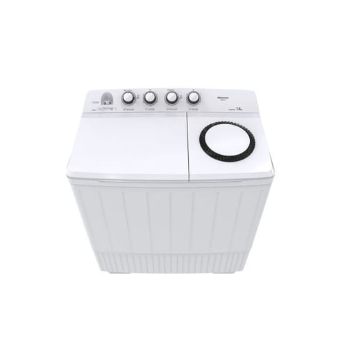 هايسينس غسالة حوضين 14 كيلو ابيض - WSDE141