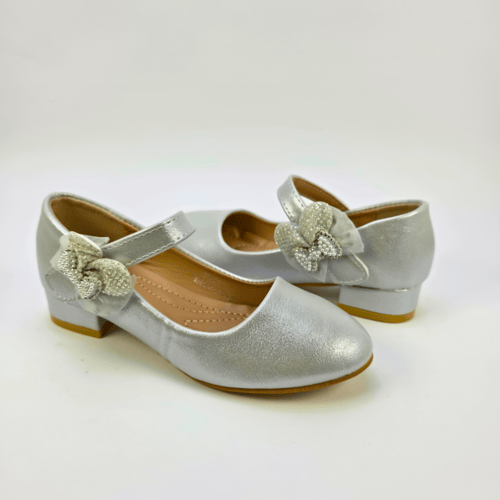 جزمة بناتي كعب صغير M627 - SILVER