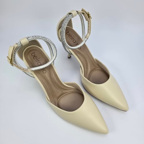 صندل نسائي كعب برازيلي - 4122. 1490 CREAM