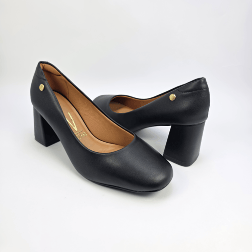جزمة نسائي كعب برازيلي- BLACK -1446-100 - VIZZANO