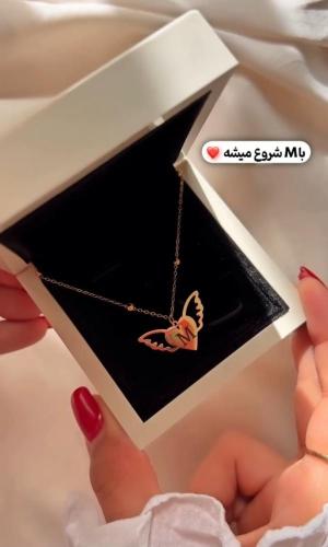سلسال جناحين مع قلب تصميم حسب الطلب